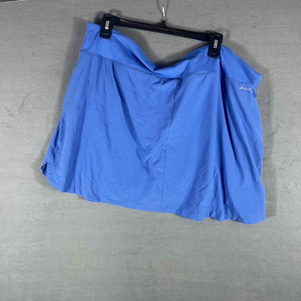 Eddie Bauer Women's 2XL Blue Activewear Skort Skirt Built-in Shorts Zipper - Picture 6 of 7